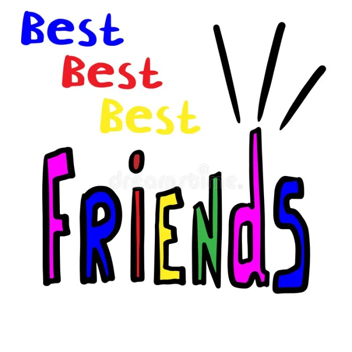 Hand Drawn Phrase Best Friends. Hand Written Illustration. Stock ...