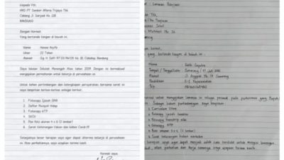 Tips Membuat Surat Lamaran Kerja Tulis Tangan yang benar (Sumber: Bisnis)