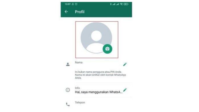 3 Cara Mudah Membuat Foto Profil WhatsApp Kosong (Sumber: Tribun))