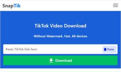 Cara Menggunakan Aplikasi Snaptik, Download Video TikTok Tanpa Watermark (Sumber: Snaptik)